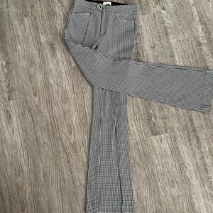 Anthropologie Black & White Houndstooth Straight-Leg Trousers